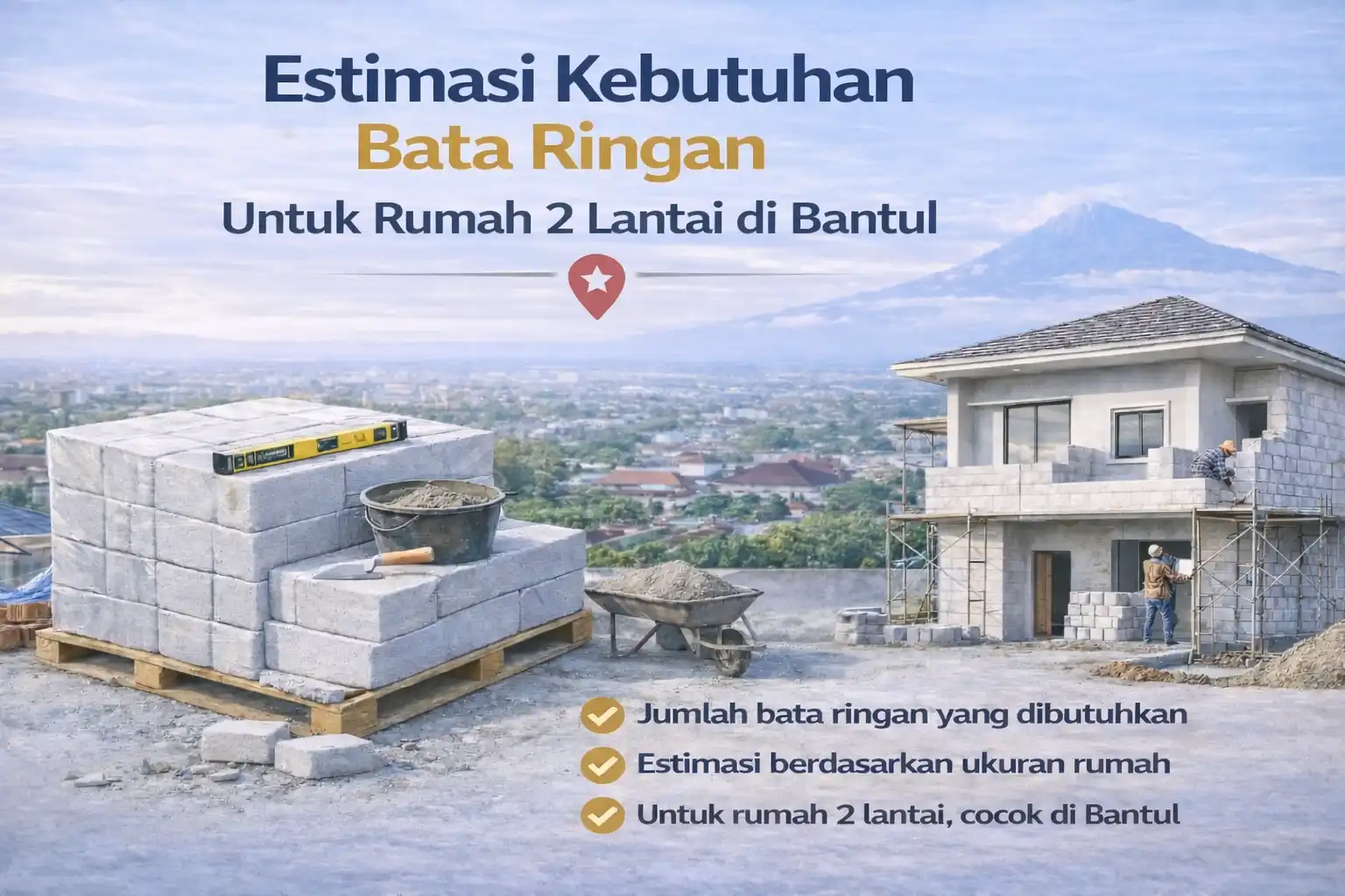 Estimasi Kebutuhan Bata Ringan Untuk Rumah 2 Lantai di Bantul