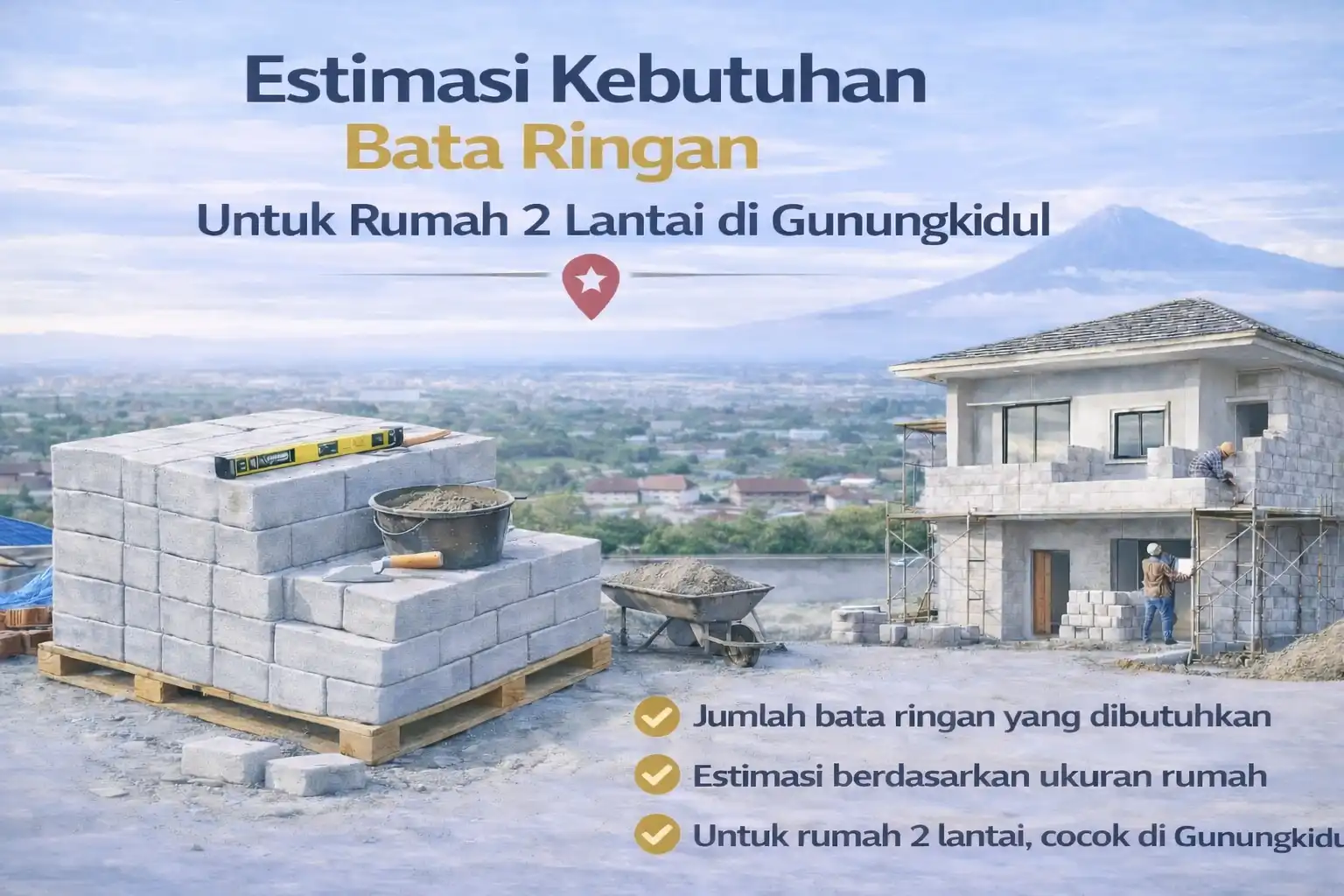 Estimasi Kebutuhan Bata Ringan Untuk Rumah 2 Lantai di Gunungkidul